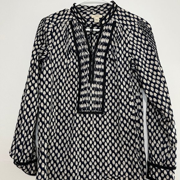 J.Crew Print Tunic Top Size 2 - Picture 2 of 7